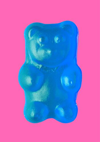 Blue Gummy Bear Art Print
