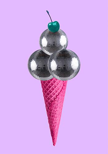 Disco Ball Ice Cream Art Print