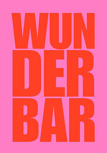 Wunderbar Pink Typography Art Print