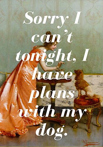 Elegant Woman and Dog Art Print