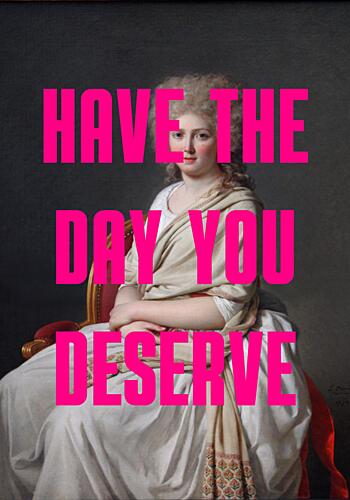 Sassy Pink Text Portrait Effronté reproduction