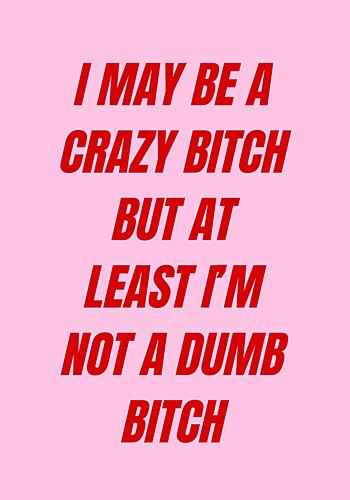 Crazy Not Dumb Bitch Art Print