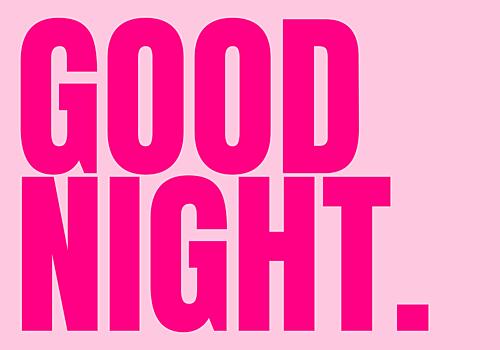 Good Night Pink Message Art Print