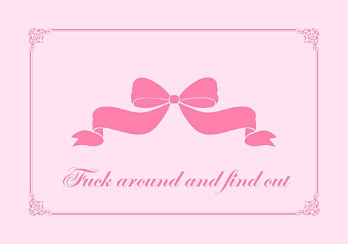 Sassy Pink Bow Message Effronté reproduction