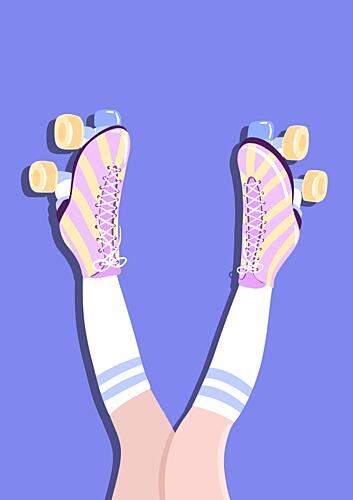 Retro Roller Skates Art Print