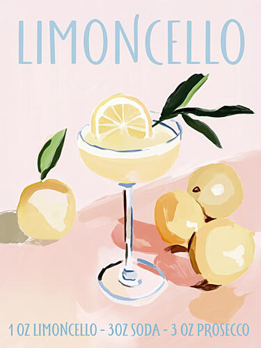 Limoncello Summer Drink Art Print by Kathrin Pienaar