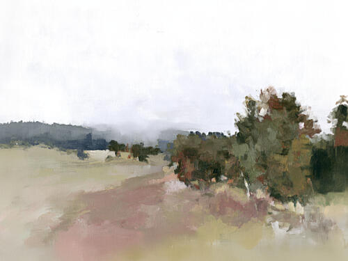 Misty Field Landscape Art Print by Kathrin Pienaar