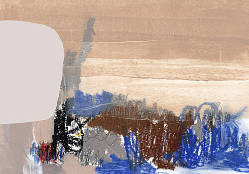 Serene Abstract Landscape Art Print by Uplusmestudio