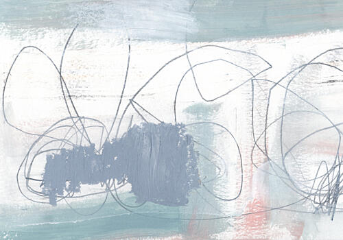 Calm Gray Blue Abstract Art Print by Uplusmestudio