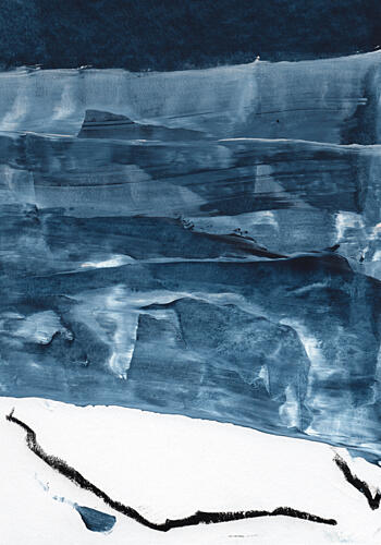 Abstract Blue Horizon Art Print by uplusmestudio
