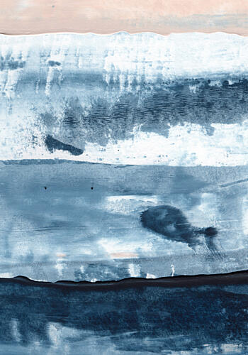 Serene Blue Abstract Art Print by Uplusmestudio