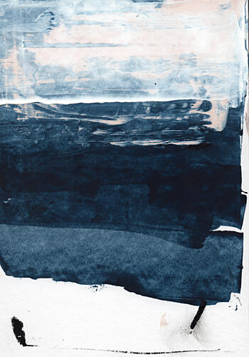 Indigo Horizon Layers Art Print