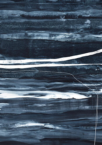Deep Blue Abstraction Art Print by Uplusmestudio