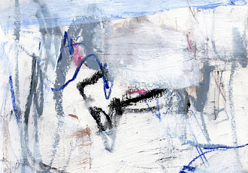 White Abstract Expression Art Print by Uplusmestudio