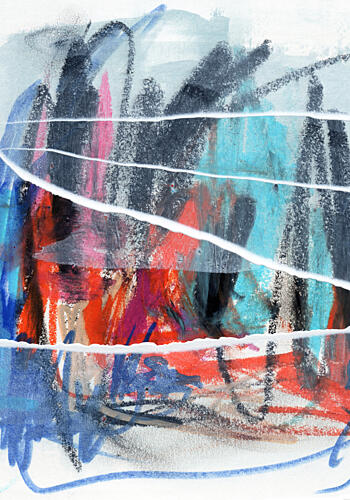 Vibrant Abstract Strokes Art Print by Uplusmestudio