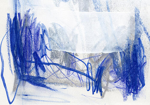 Blue Grey Abstract Strokes Art Print by Uplusmestudio
