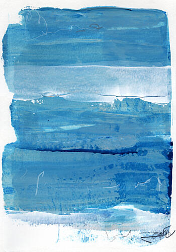 Layered Blue Abstract Art Print by Uplusmestudio