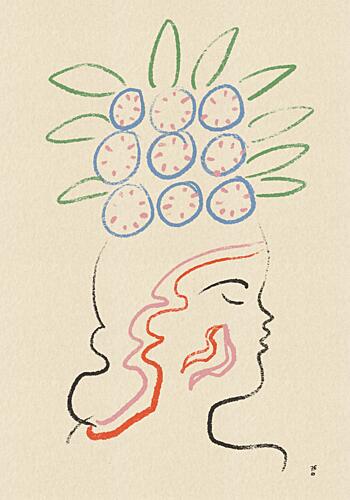 Abstract Woman Profile Art Print by Raipa Studio