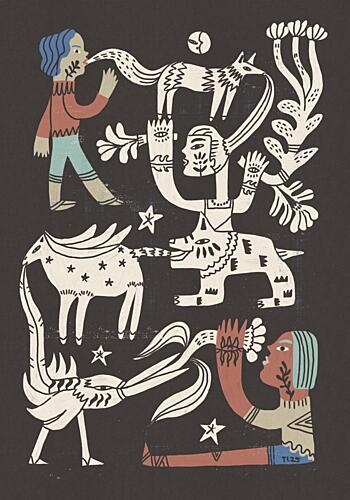 Tribal Spirit Animals Figuratif reproduction