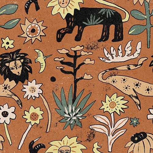 Stylized Desert Wildlife Art Print