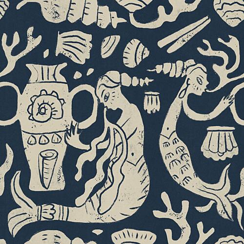 Mythical Ocean Mermaids Art nouveau reproduction