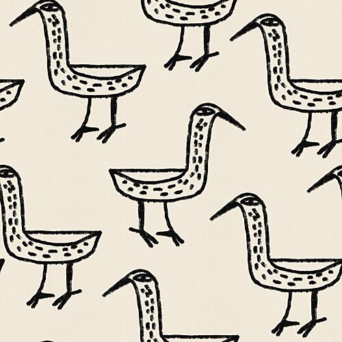Folk Art Bird Pattern Art Print by Raipa Studio
