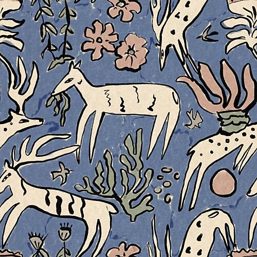 Whimsical Forest Deer Art Print by Raipa Studio