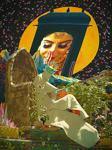 Mystical Night Prayer Art Print by Cosmozach