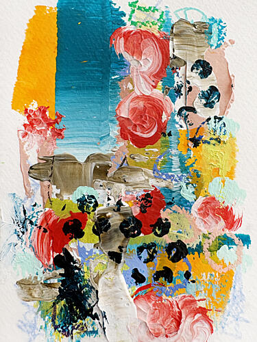 Colorful Abstract Blooms Art Print by Irene Chua