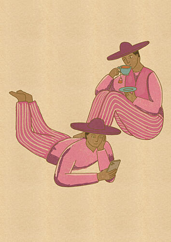 Cozy Pajama Day Art Print by Nicholas