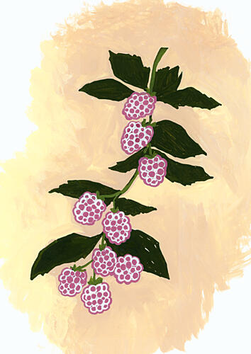 Vibrant Berry Branch Art Print