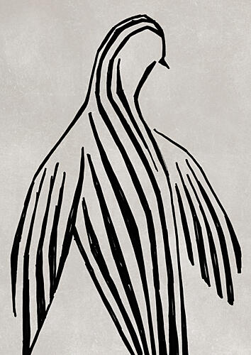 Elegant Striped Dove Art Print