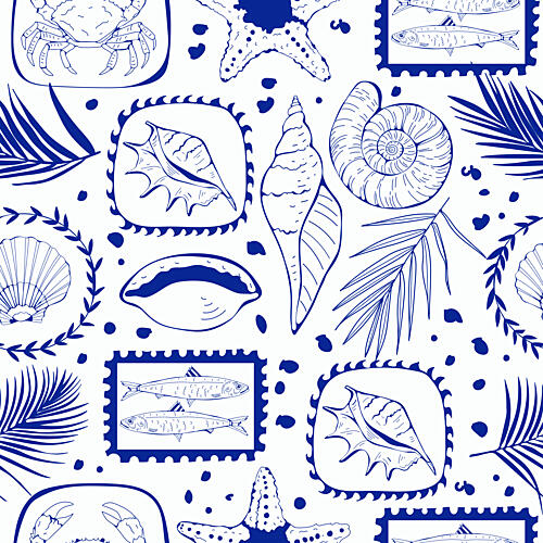 Nautical Sea Collection Art Print by Olga Galeeva