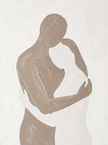 Loving Couple Embrace Art Print
