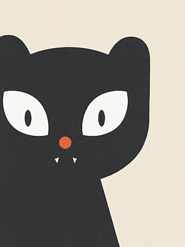 Spooky Black Cat Art Print
