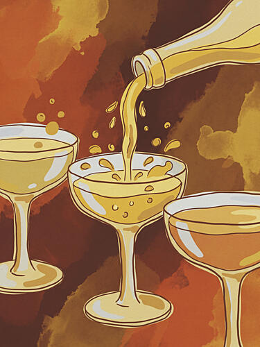 Pouring Coupe Champagne Art Print