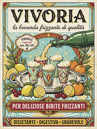 Vintage Italian Sparkling Drink Art Print