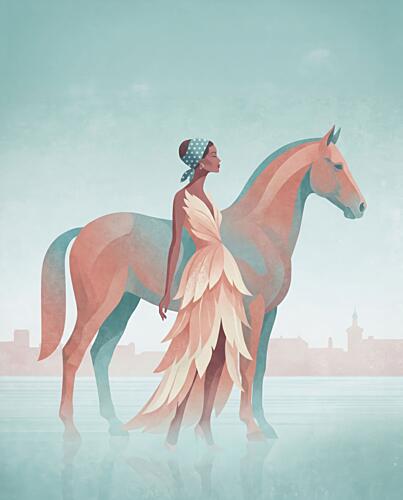 Ethereal Woman and Horse Art Print