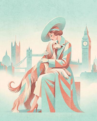 Elegant London Companion Art Print