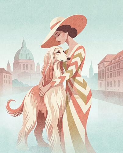 Stylish Woman Best Friend Art Print