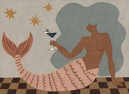 Mermaid Martini Fantastique reproduction