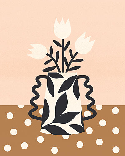 Boho Floral Vase Bohème reproduction