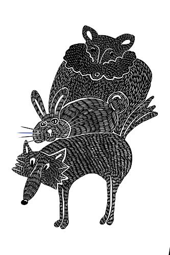 Whimsical Animal Stack Art Print by Mela Patterns