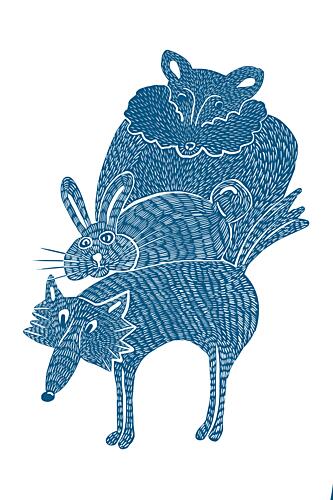 Whimsical Animal Stack Art Print by Mela Patterns