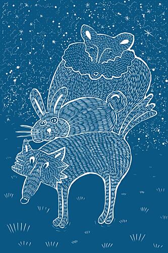 Starry Animal Stack Art Print by Mela Patterns