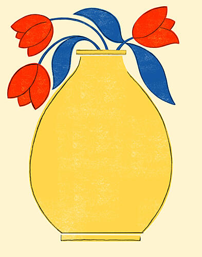 Vibrant Tulips Yellow Vase Art Print by Susan Black