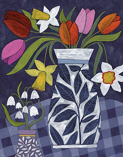 Vibrant Spring Blooms Art Print by Susan Black