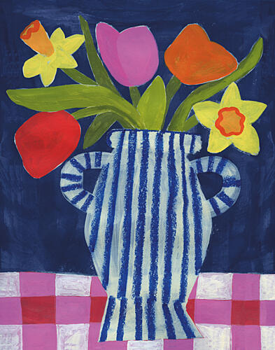 Vibrant Spring Flowers Art Print by Susan Black