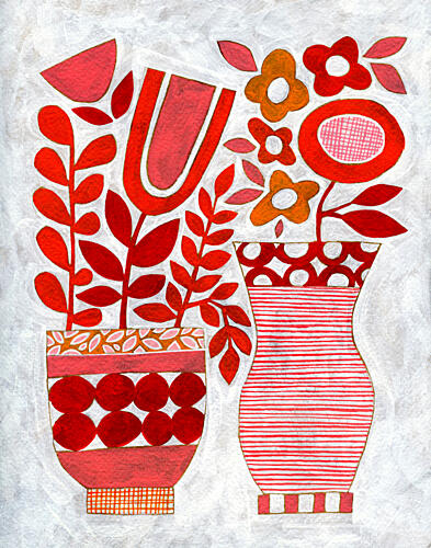 Modern Floral Vases Moderne reproduction