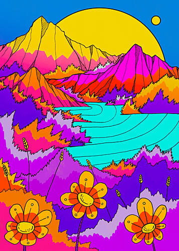 Vibrant Mountain Dream Montagne reproduction